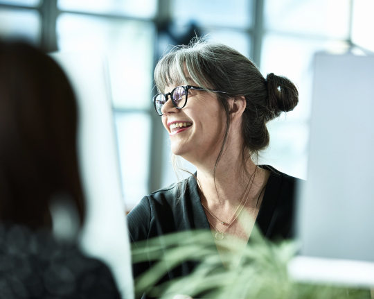 Business woman smiling